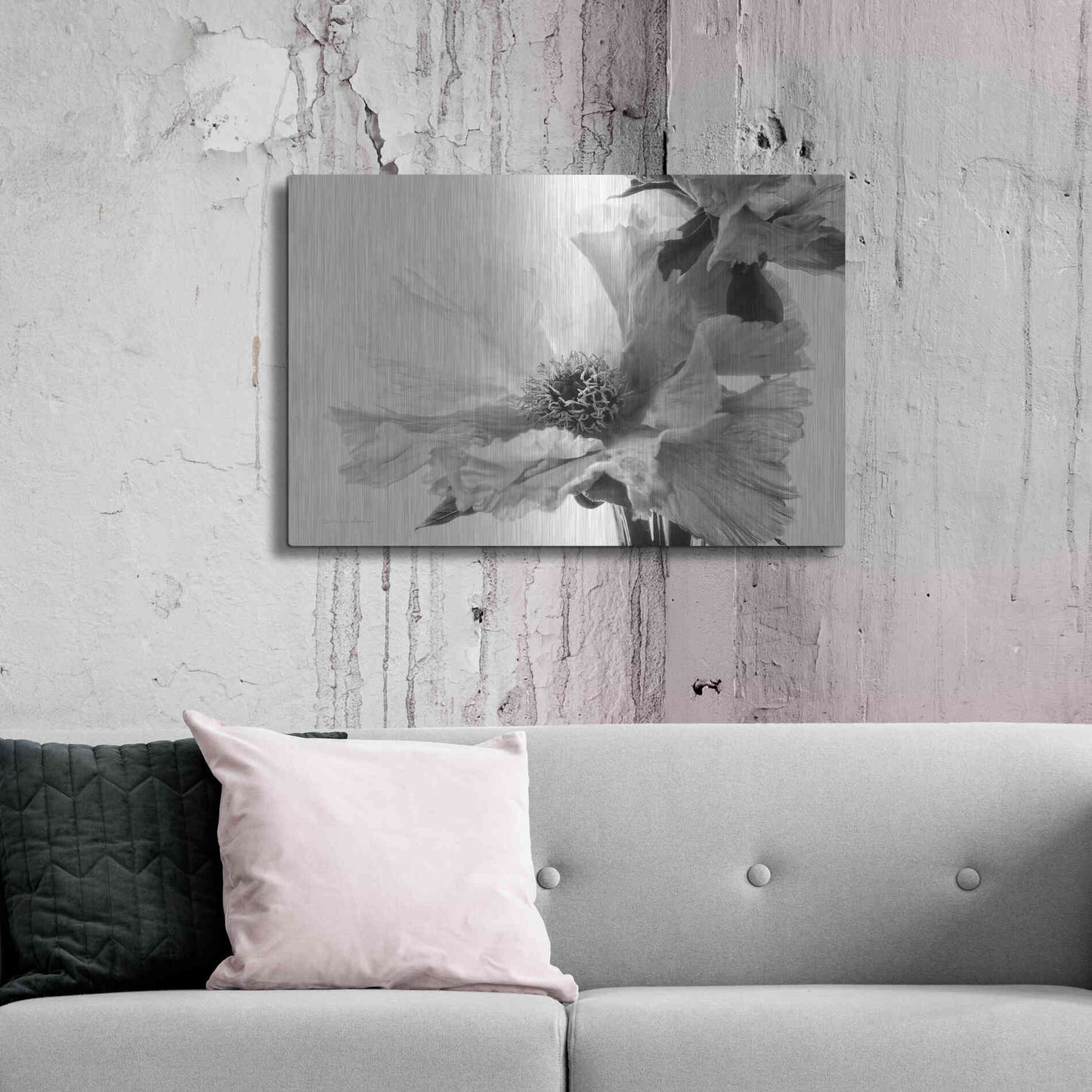 Luxe Metal Art 'Translucent Peony VBW' by Debra Van Swearingen, Metal Wall Art,36x24