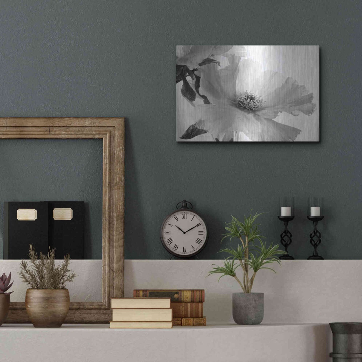 Luxe Metal Art 'Translucent Peony VIBW' by Debra Van Swearingen, Metal Wall Art,16x12