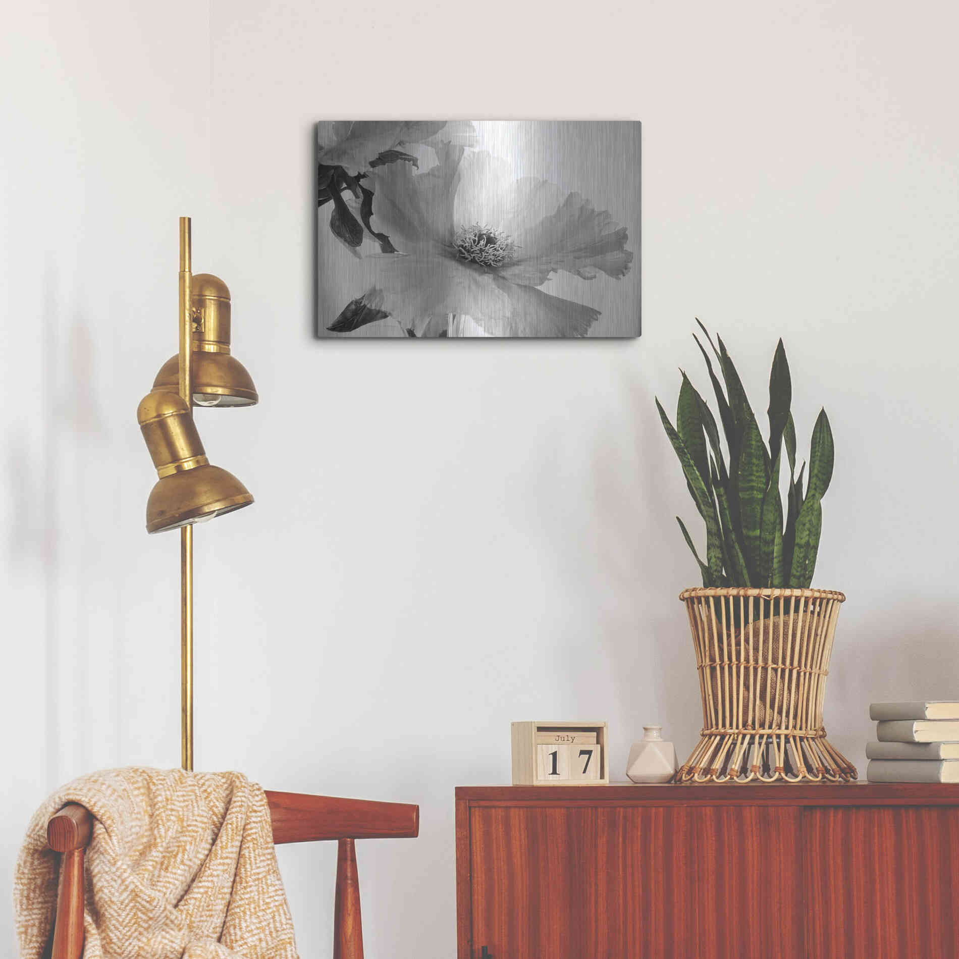 Luxe Metal Art 'Translucent Peony VIBW' by Debra Van Swearingen, Metal Wall Art,24x16