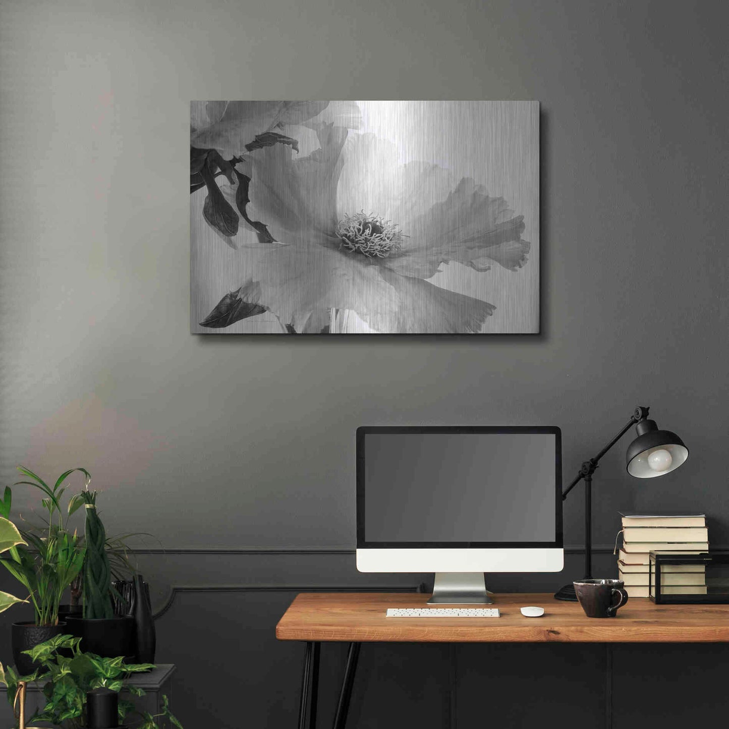 Luxe Metal Art 'Translucent Peony VIBW' by Debra Van Swearingen, Metal Wall Art,36x24