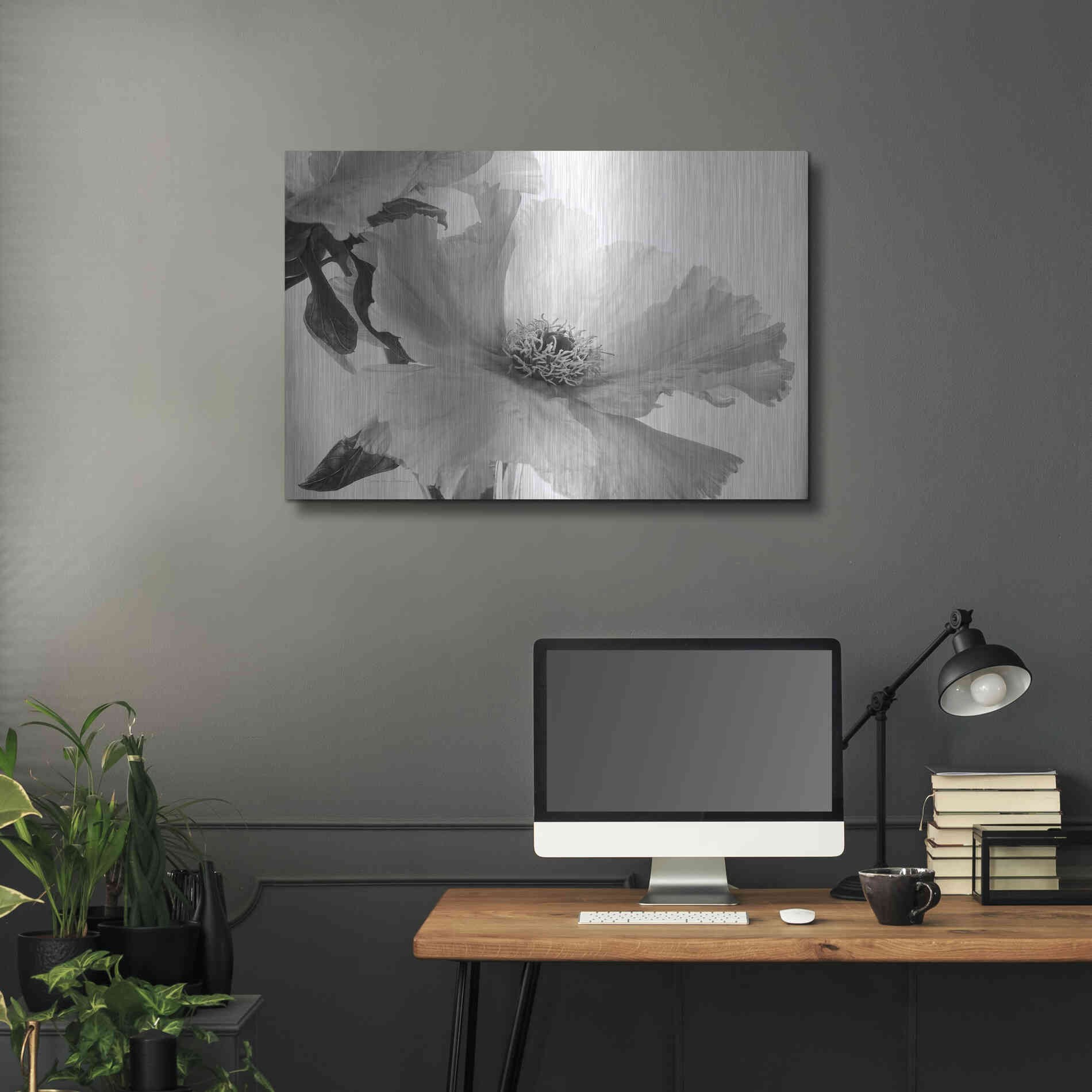 Luxe Metal Art 'Translucent Peony VIBW' by Debra Van Swearingen, Metal Wall Art,36x24