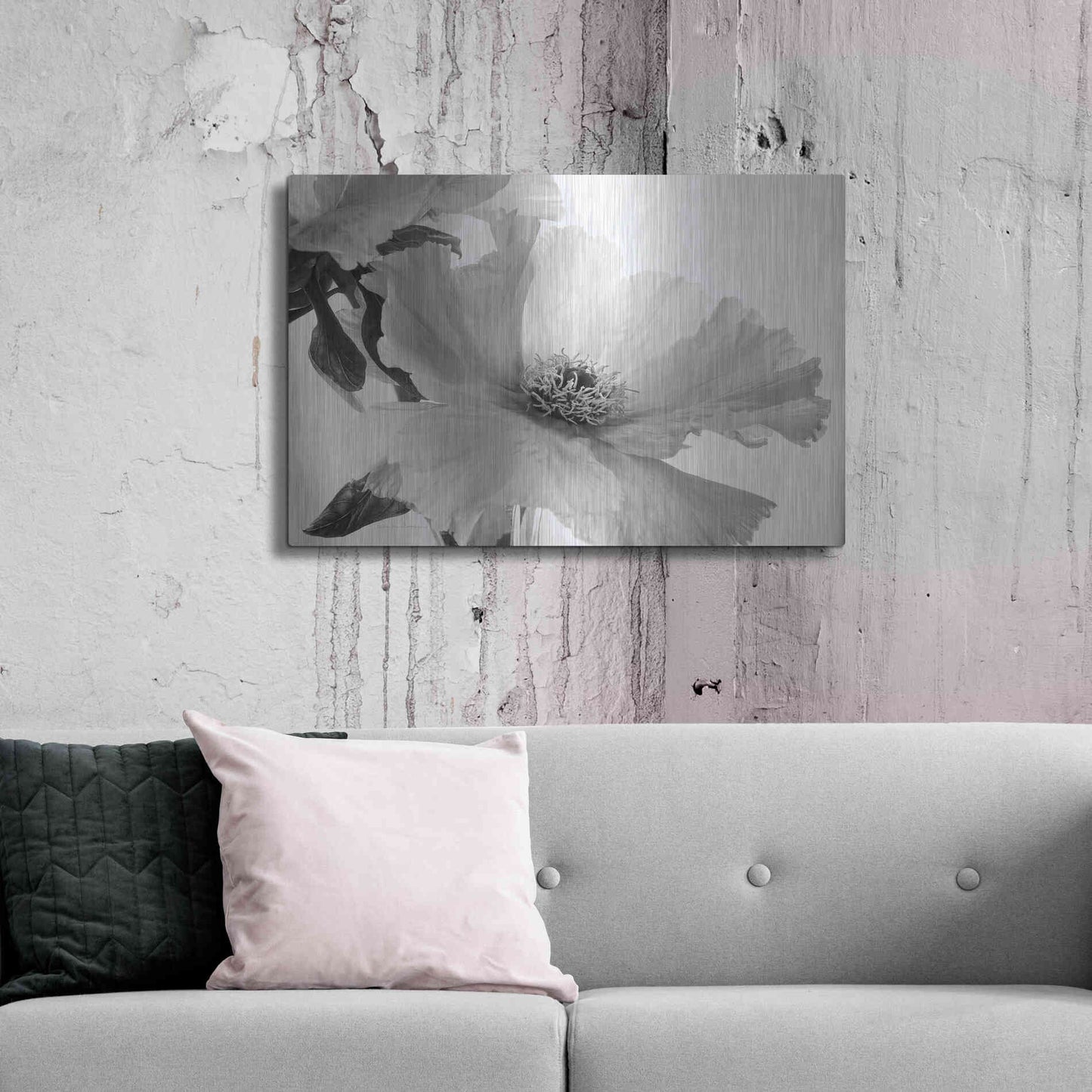 Luxe Metal Art 'Translucent Peony VIBW' by Debra Van Swearingen, Metal Wall Art,36x24