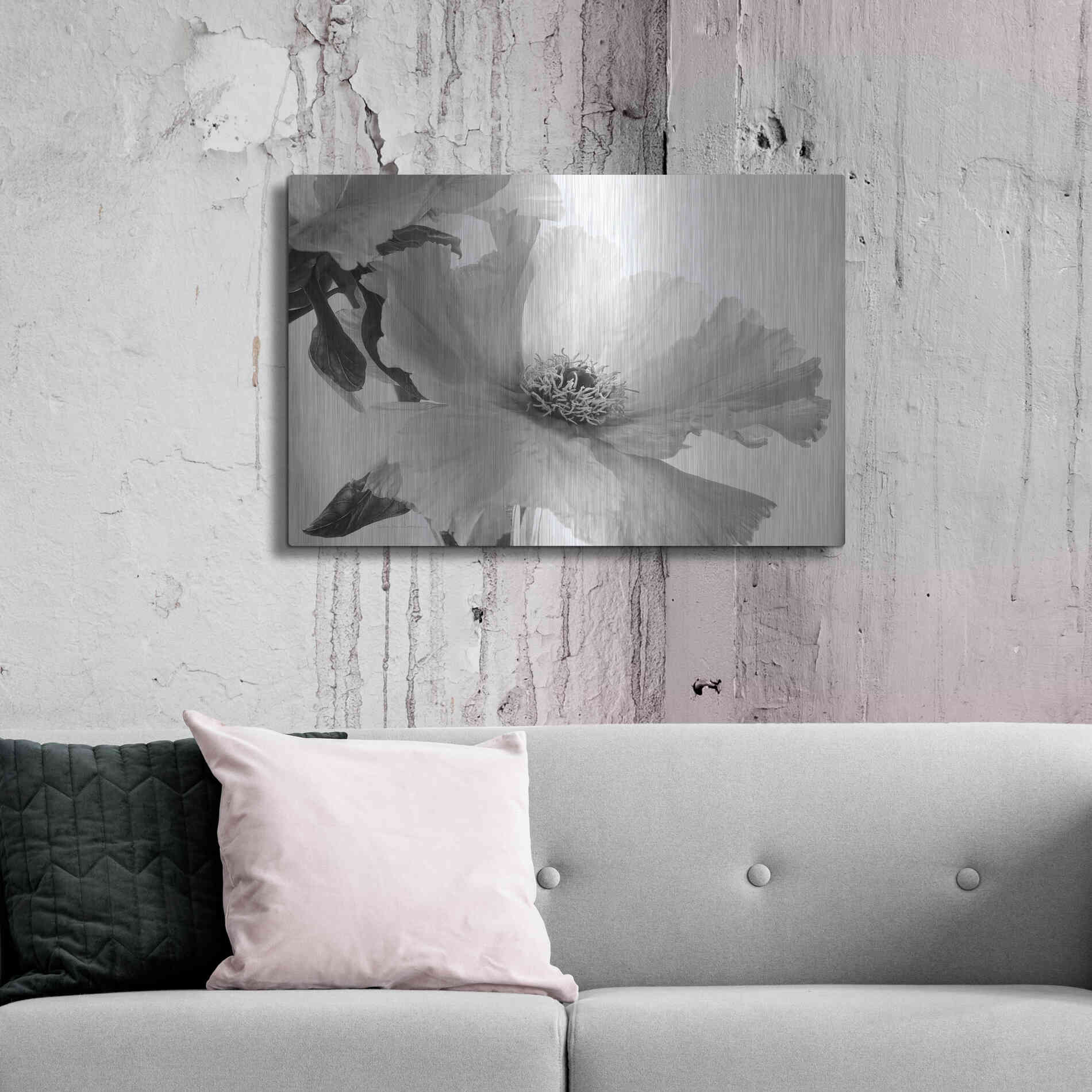 Luxe Metal Art 'Translucent Peony VIBW' by Debra Van Swearingen, Metal Wall Art,36x24