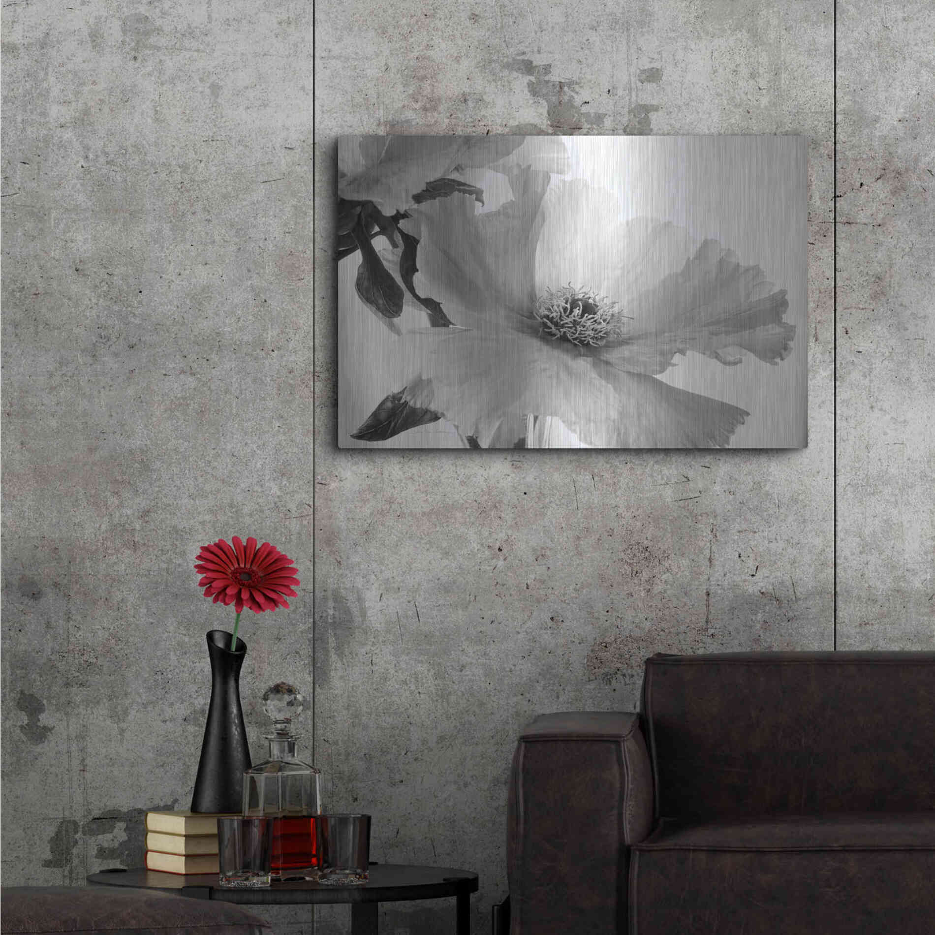 Luxe Metal Art 'Translucent Peony VIBW' by Debra Van Swearingen, Metal Wall Art,36x24