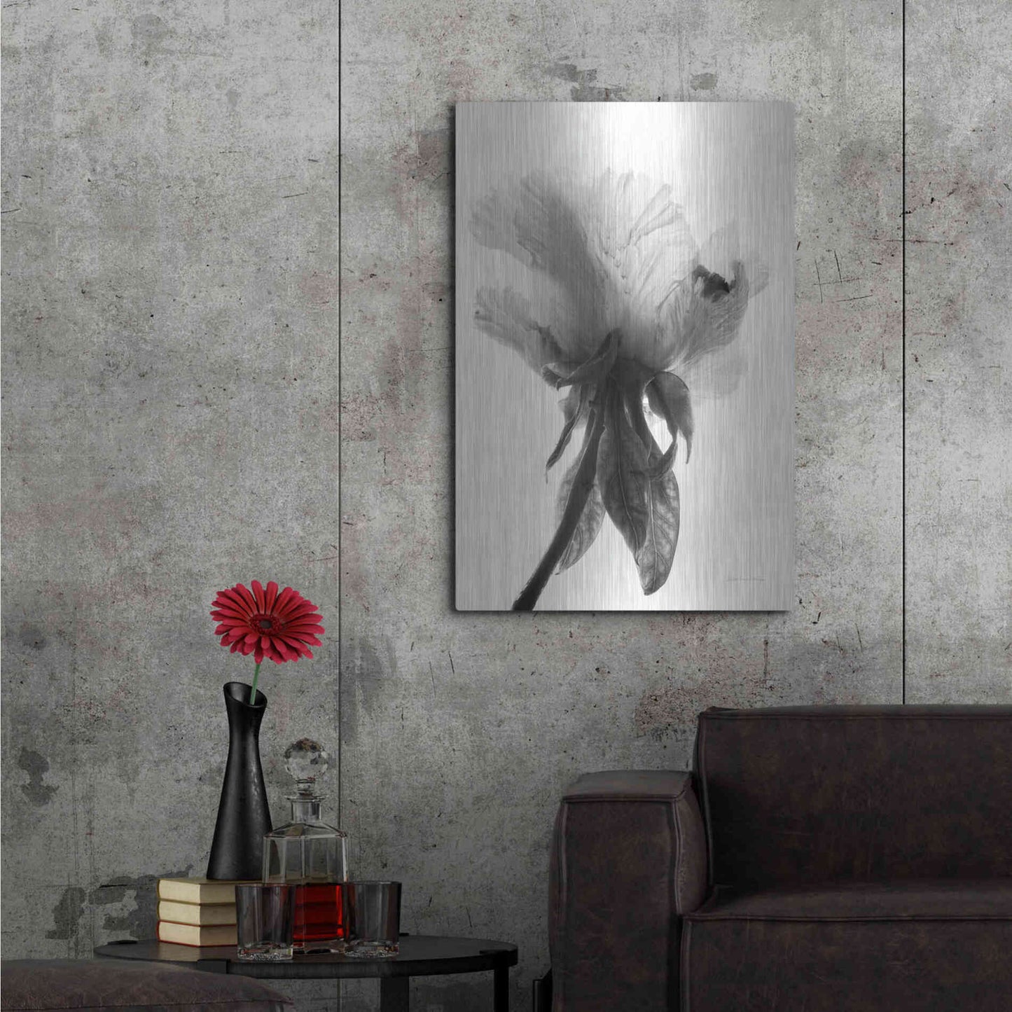 Luxe Metal Art 'Translucent Peony VIIBW' by Debra Van Swearingen, Metal Wall Art,24x36