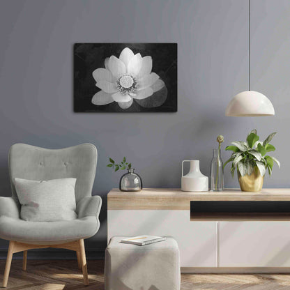 Luxe Metal Art 'Lotus Flower II v2' by Debra Van Swearingen, Metal Wall Art,24x16