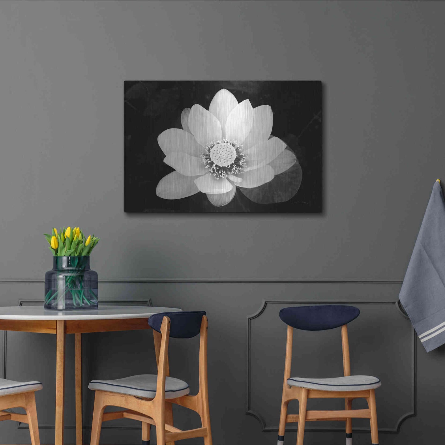 Luxe Metal Art 'Lotus Flower II v2' by Debra Van Swearingen, Metal Wall Art,36x24