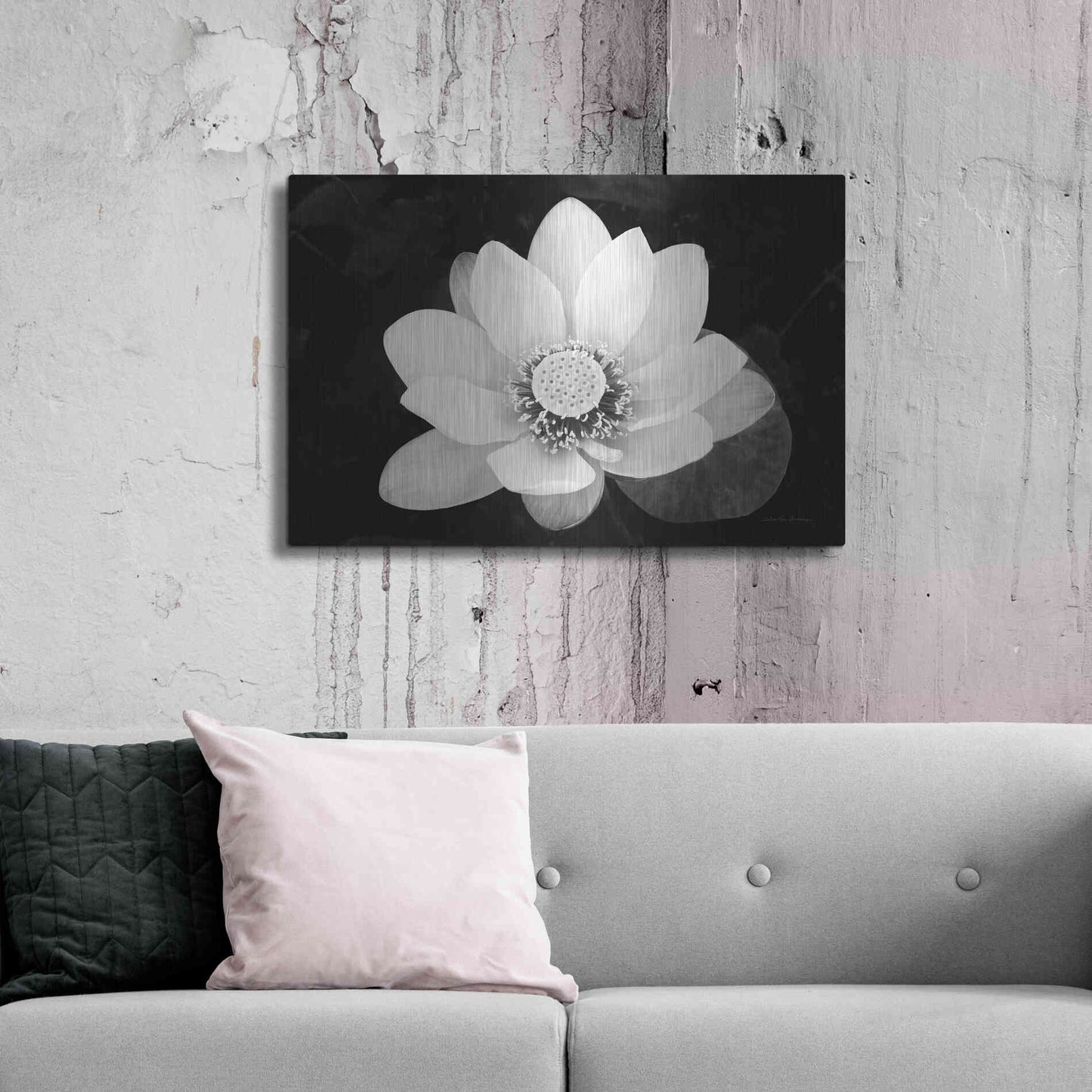 Luxe Metal Art 'Lotus Flower II v2' by Debra Van Swearingen, Metal Wall Art,36x24