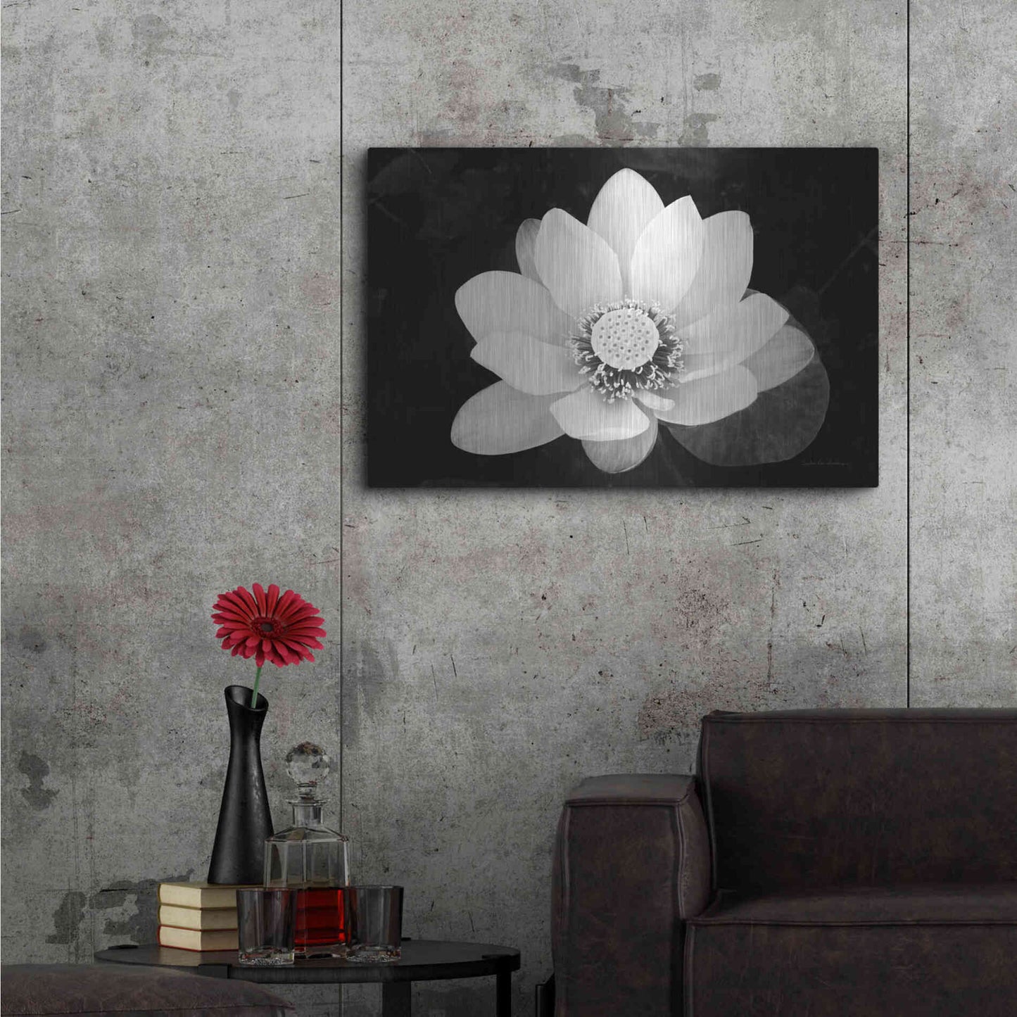 Luxe Metal Art 'Lotus Flower II v2' by Debra Van Swearingen, Metal Wall Art,36x24