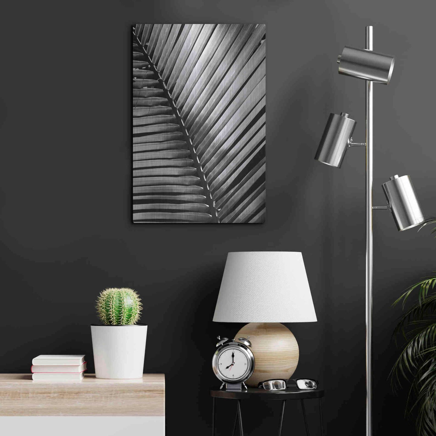 Luxe Metal Art 'Palm Frond I' by Debra Van Swearingen, Metal Wall Art,16x24