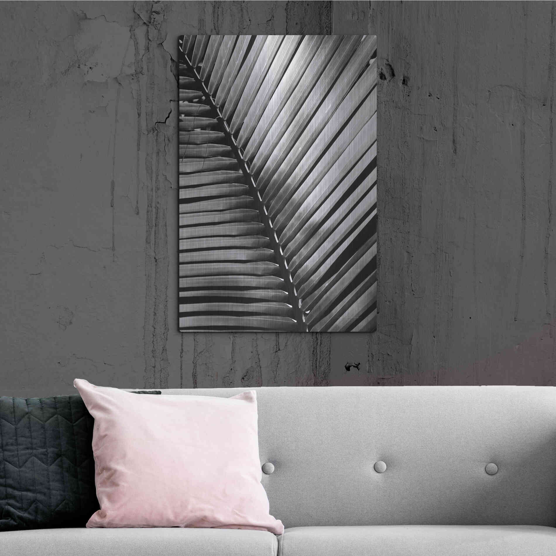 Luxe Metal Art 'Palm Frond I' by Debra Van Swearingen, Metal Wall Art,24x36