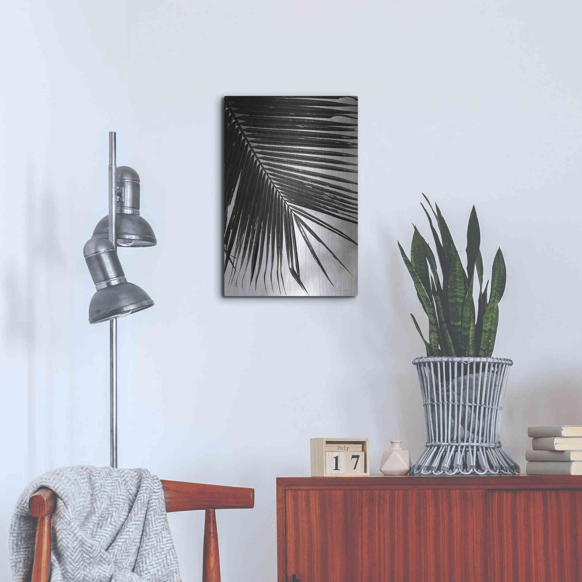 Luxe Metal Art 'Palm Frond II' by Debra Van Swearingen, Metal Wall Art,16x24