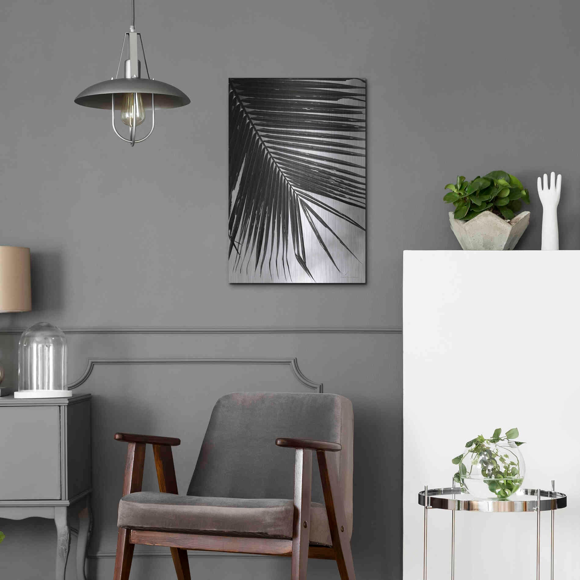 Luxe Metal Art 'Palm Frond II' by Debra Van Swearingen, Metal Wall Art,16x24