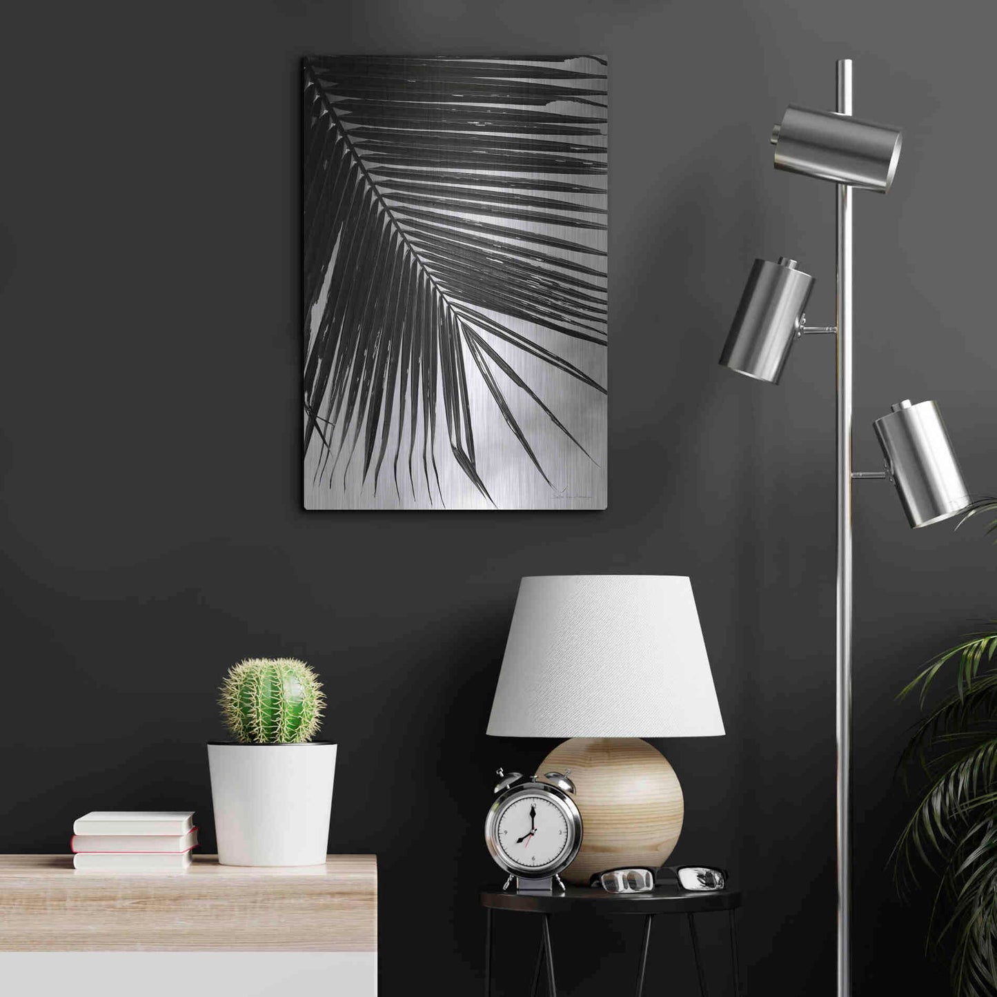 Luxe Metal Art 'Palm Frond II' by Debra Van Swearingen, Metal Wall Art,16x24