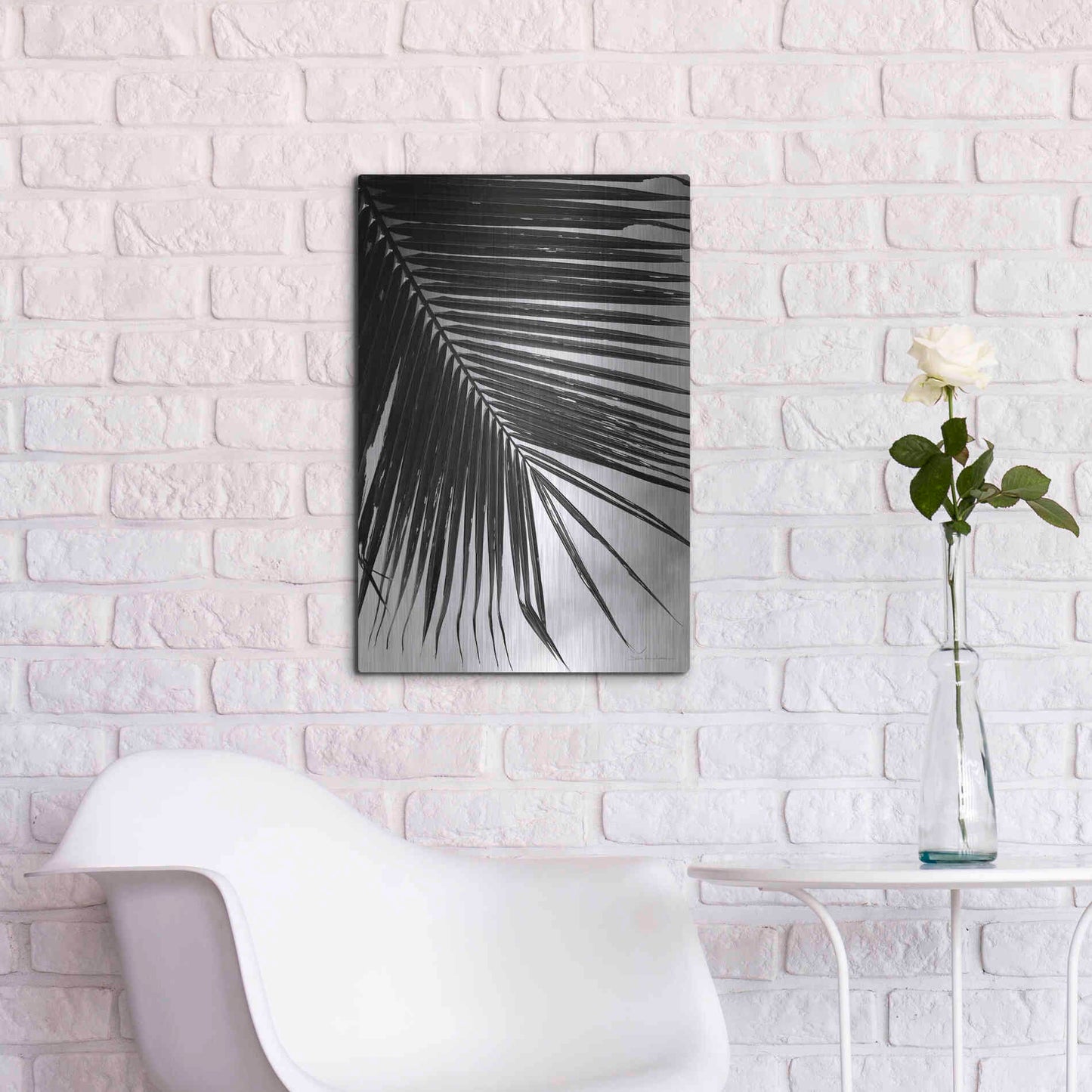Luxe Metal Art 'Palm Frond II' by Debra Van Swearingen, Metal Wall Art,16x24