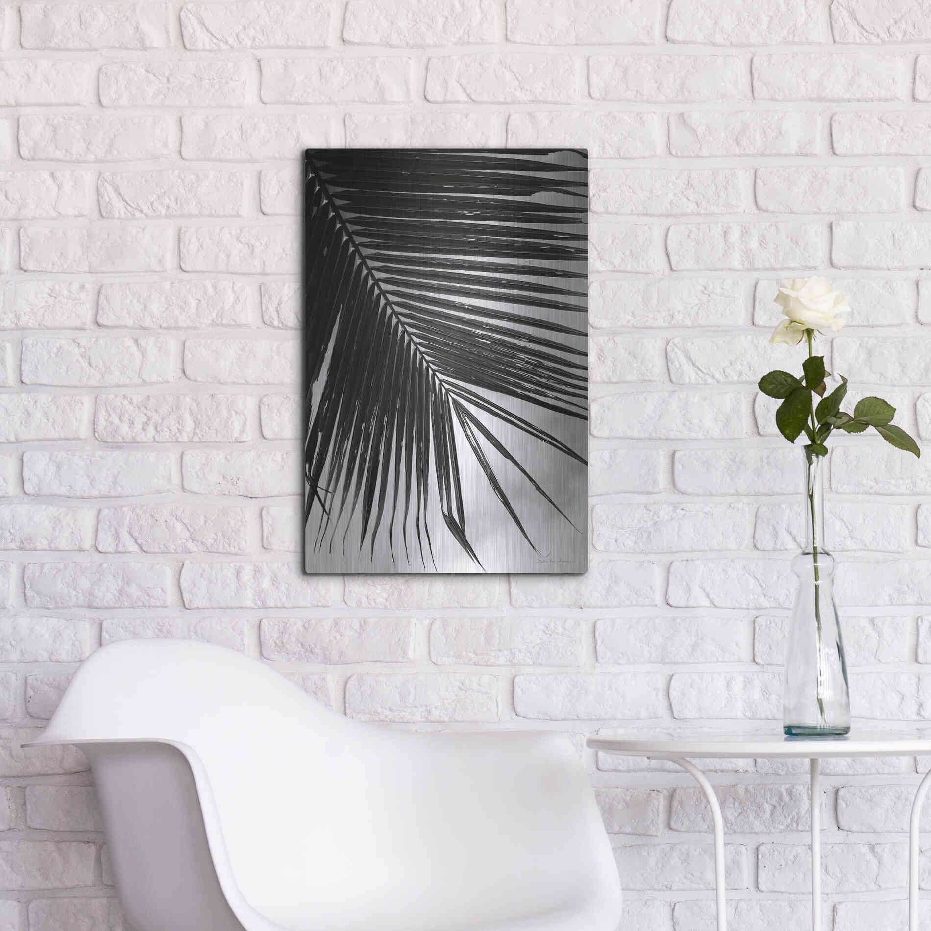Luxe Metal Art 'Palm Frond II' by Debra Van Swearingen, Metal Wall Art,16x24