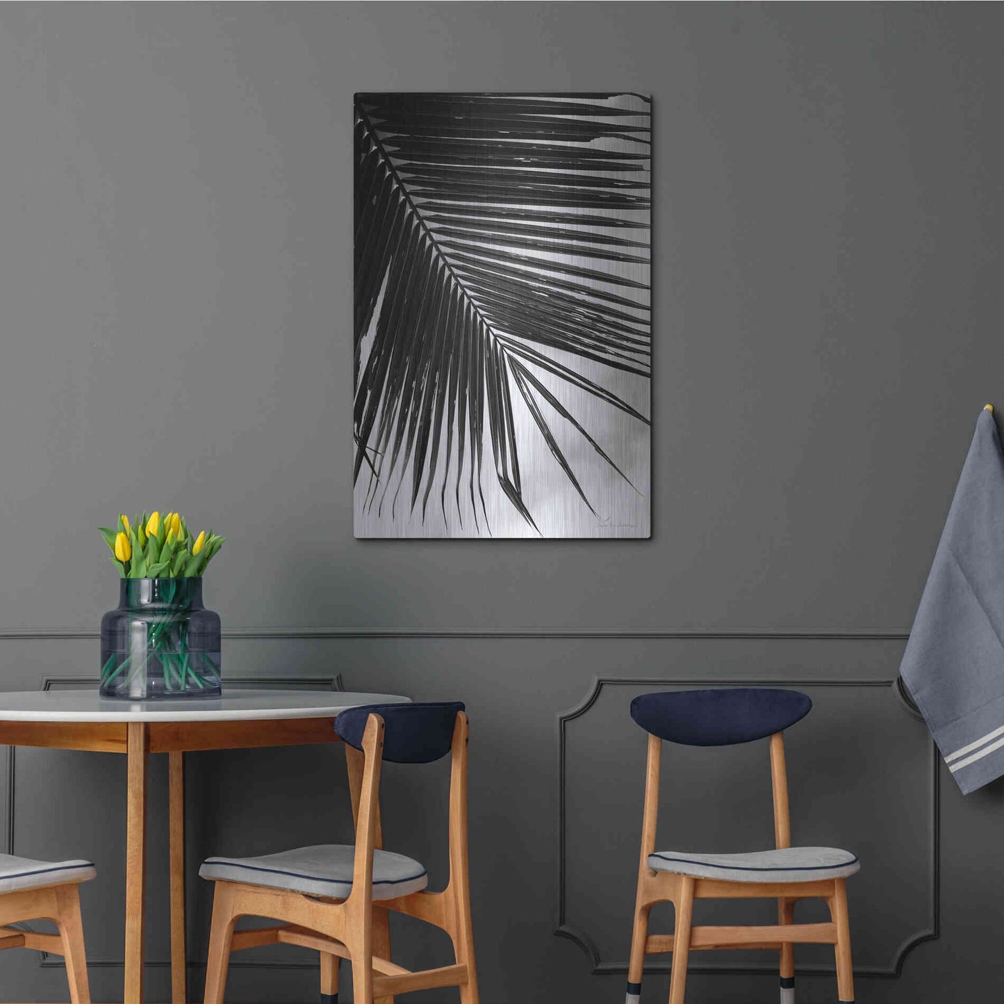 Luxe Metal Art 'Palm Frond II' by Debra Van Swearingen, Metal Wall Art,24x36