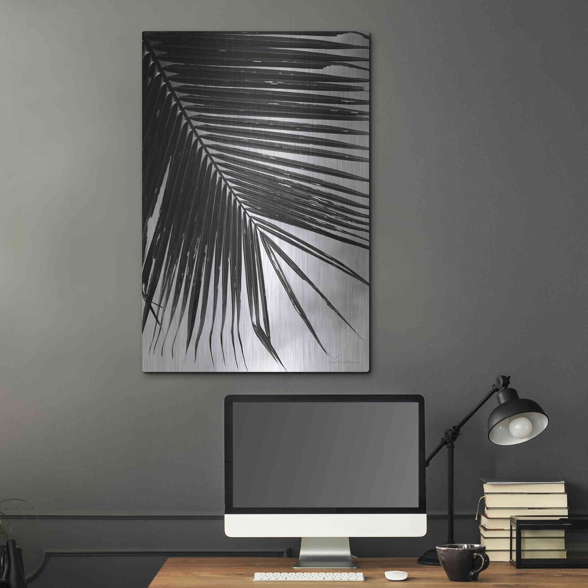 Luxe Metal Art 'Palm Frond II' by Debra Van Swearingen, Metal Wall Art,24x36