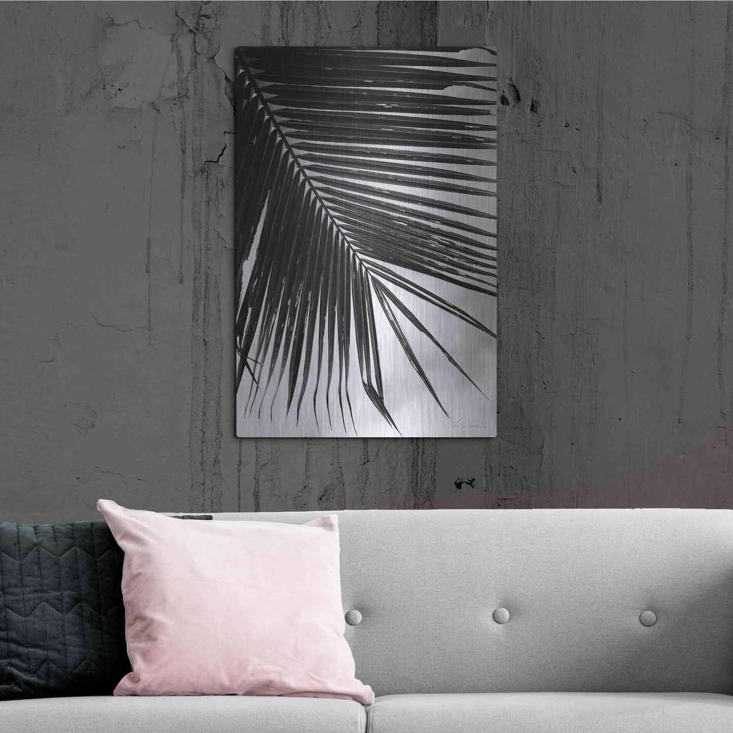 Luxe Metal Art 'Palm Frond II' by Debra Van Swearingen, Metal Wall Art,24x36