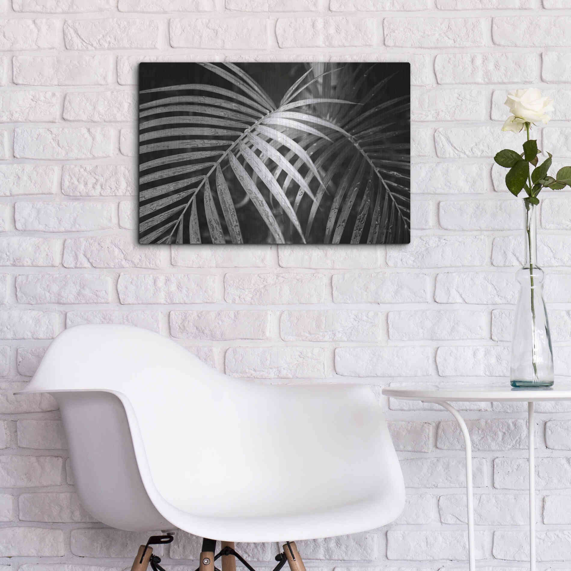 Luxe Metal Art 'Palm Fronds' by Debra Van Swearingen, Metal Wall Art,24x16