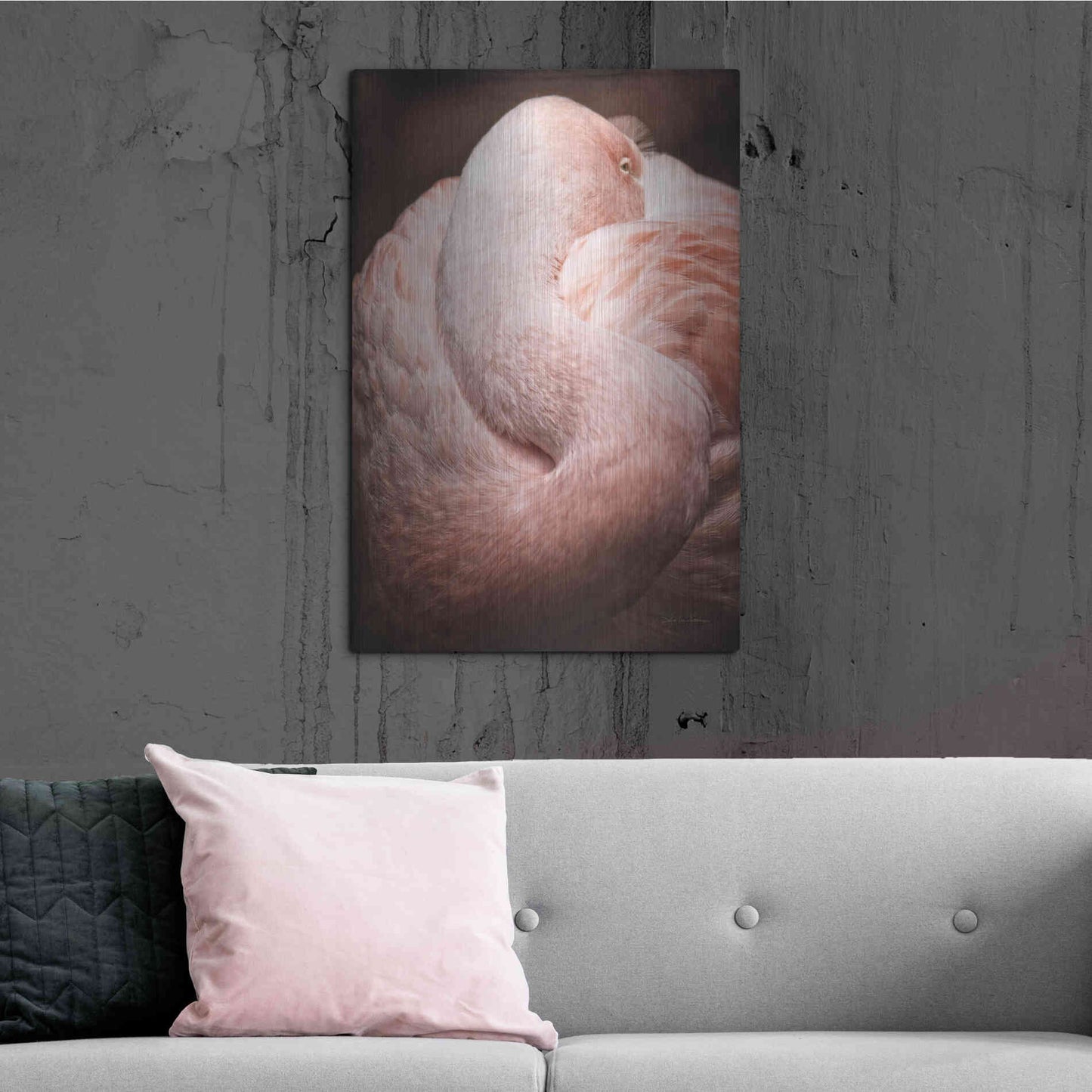 Luxe Metal Art 'Chilean Flamingo I' by Debra Van Swearingen, Metal Wall Art,24x36