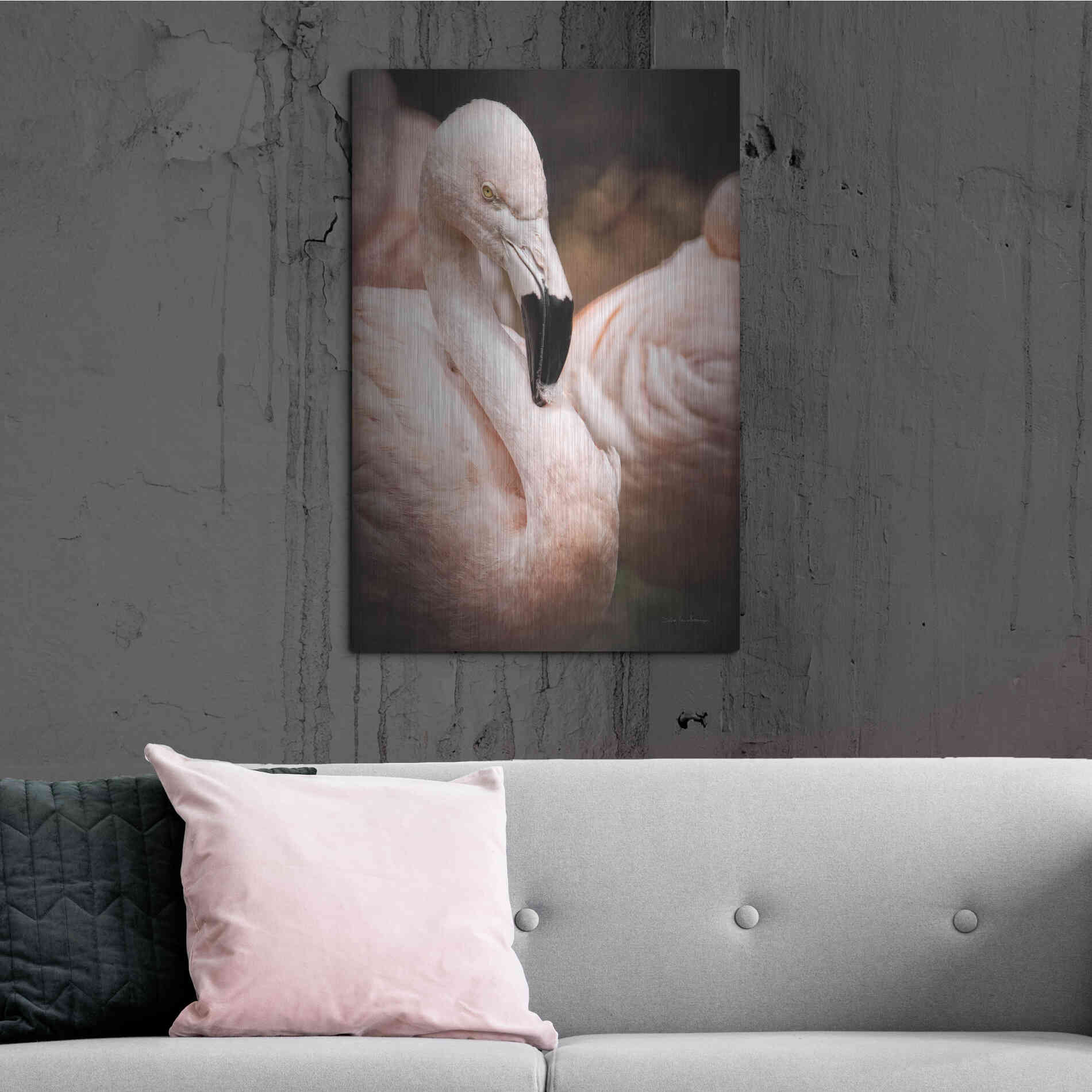 Luxe Metal Art 'Chilean Flamingo II' by Debra Van Swearingen, Metal Wall Art,24x36