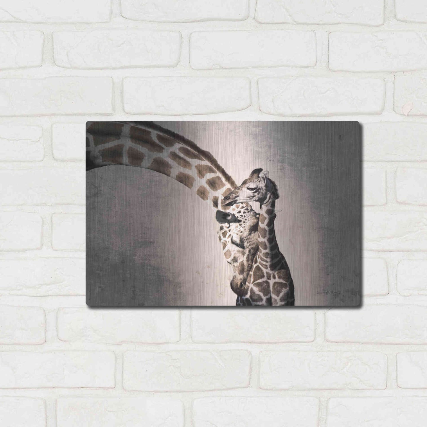 Luxe Metal Art 'Mother and Son' by Debra Van Swearingen, Metal Wall Art,16x12
