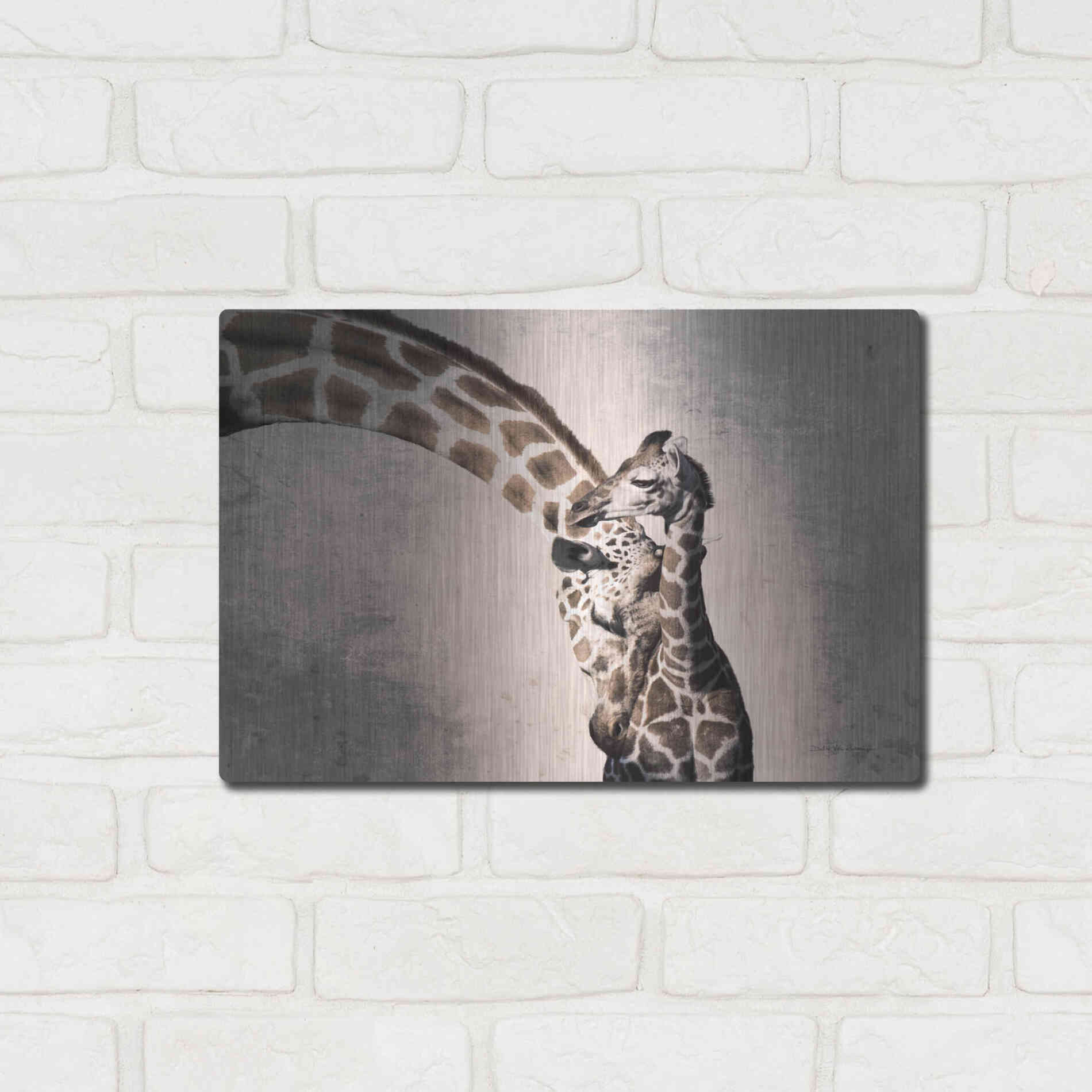 Luxe Metal Art 'Mother and Son' by Debra Van Swearingen, Metal Wall Art,16x12