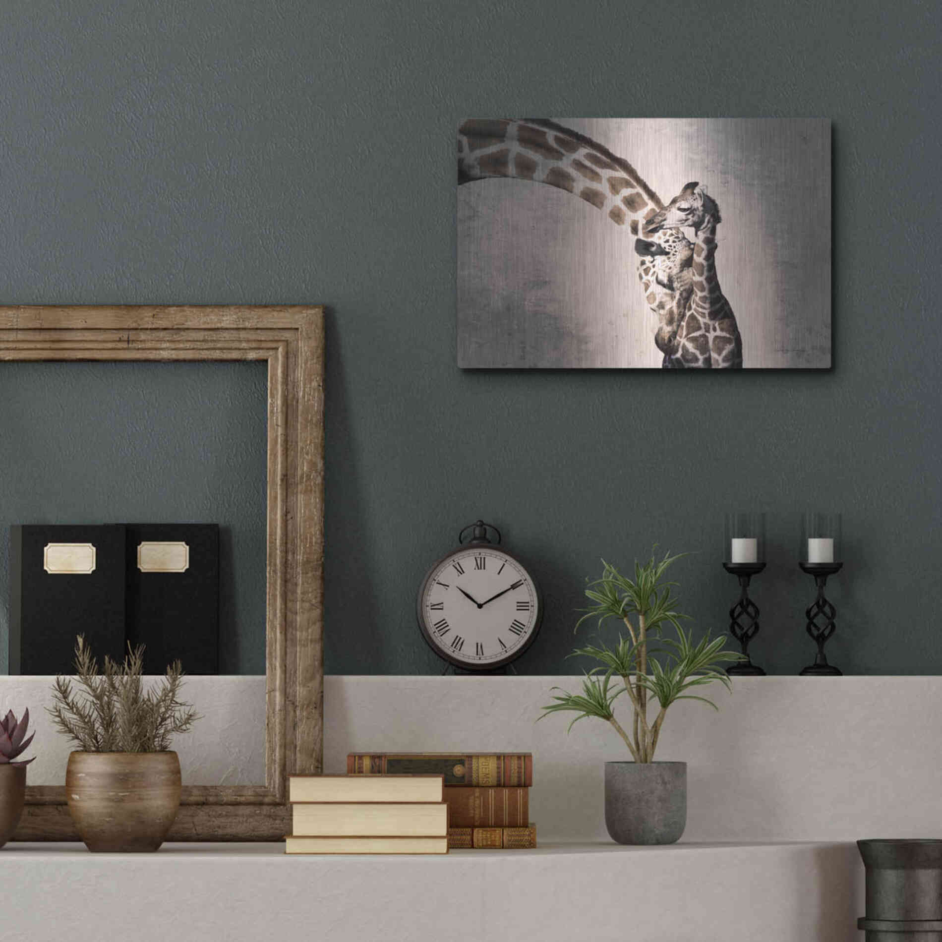 Luxe Metal Art 'Mother and Son' by Debra Van Swearingen, Metal Wall Art,16x12