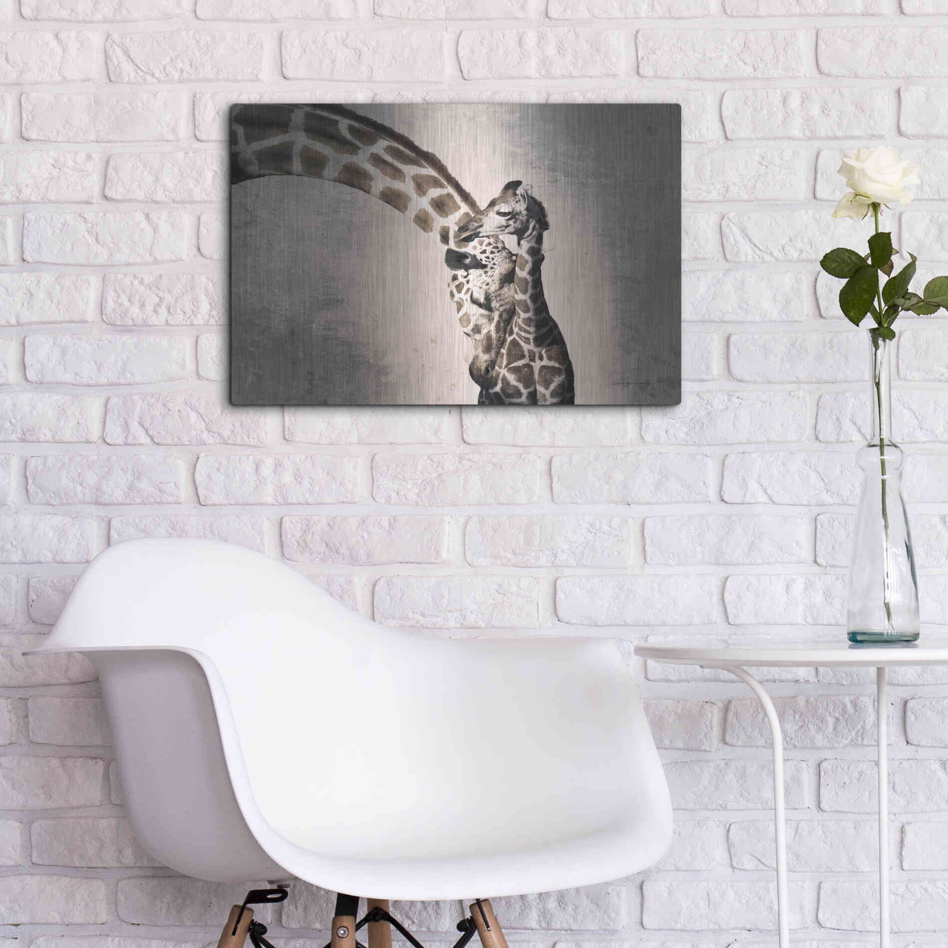 Luxe Metal Art 'Mother and Son' by Debra Van Swearingen, Metal Wall Art,24x16