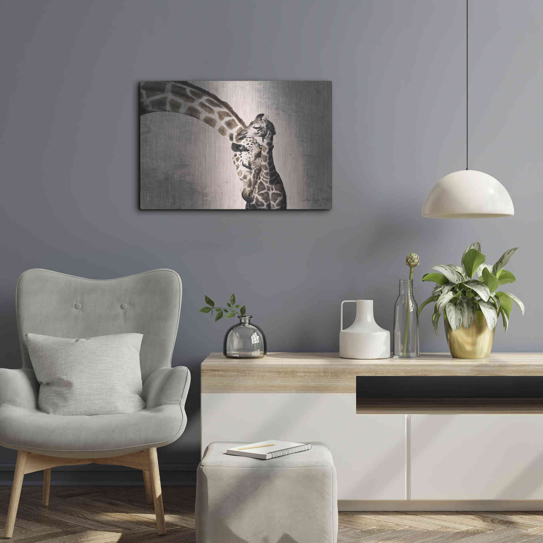 Luxe Metal Art 'Mother and Son' by Debra Van Swearingen, Metal Wall Art,24x16