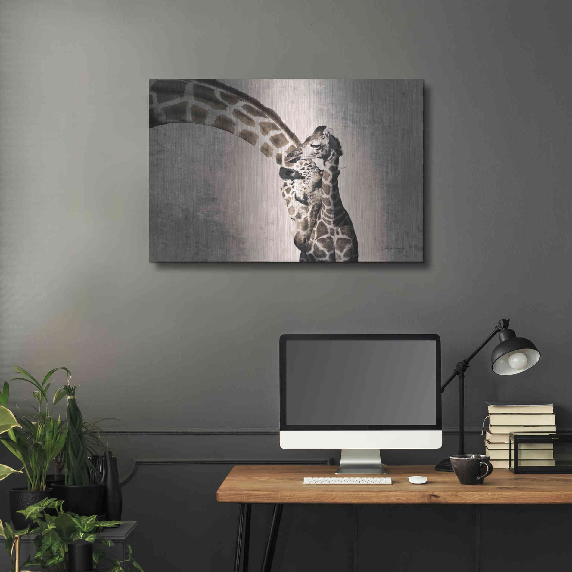Luxe Metal Art 'Mother and Son' by Debra Van Swearingen, Metal Wall Art,36x24