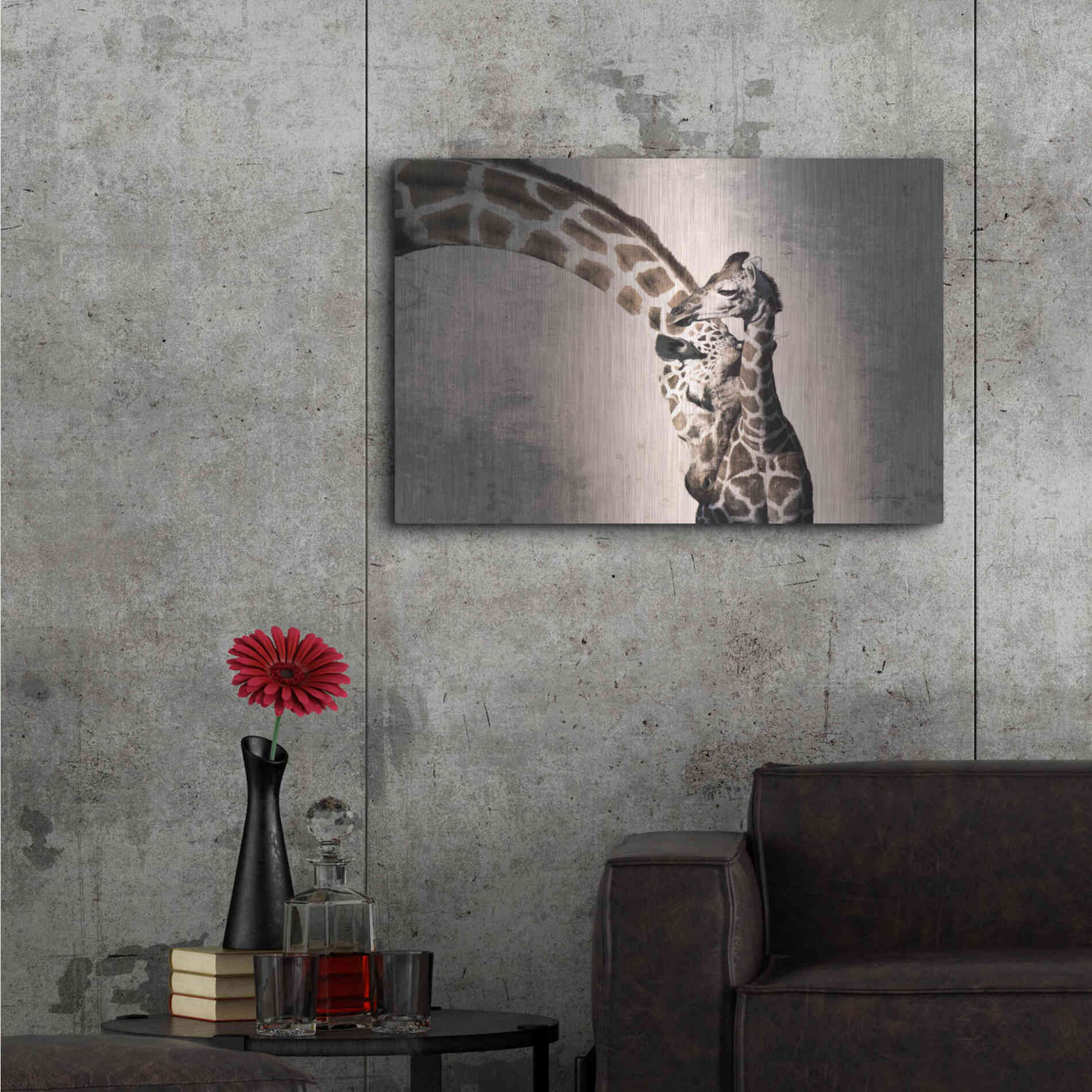 Luxe Metal Art 'Mother and Son' by Debra Van Swearingen, Metal Wall Art,36x24