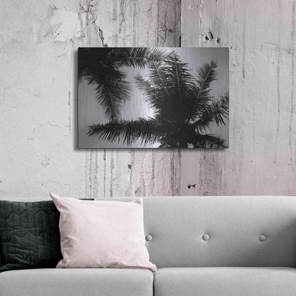 Luxe Metal Art 'Palm Tree Looking Up I' by Debra Van Swearingen, Metal Wall Art,36x24