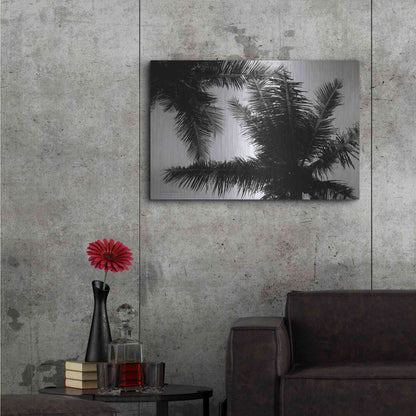 Luxe Metal Art 'Palm Tree Looking Up I' by Debra Van Swearingen, Metal Wall Art,36x24