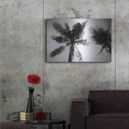 Luxe Metal Art 'Palm Tree Looking Up II' by Debra Van Swearingen, Metal Wall Art,36x24