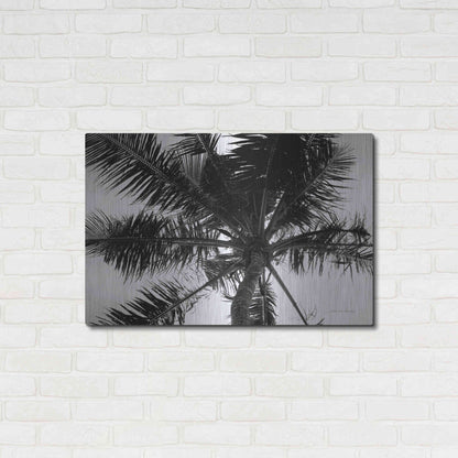 Luxe Metal Art 'Palm Tree Looking Up III' by Debra Van Swearingen, Metal Wall Art,36x24