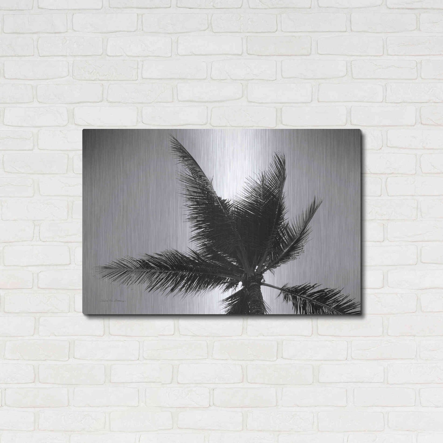 Luxe Metal Art 'Palm Tree Looking Up IV' by Debra Van Swearingen, Metal Wall Art,36x24