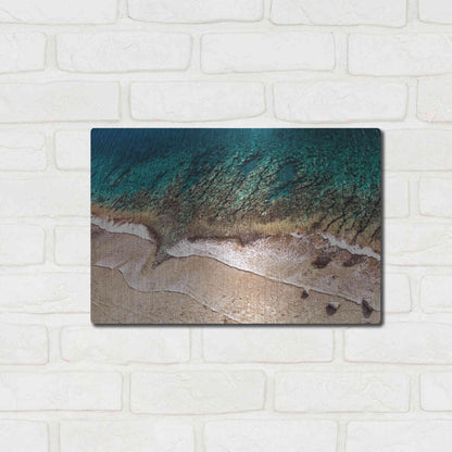 Luxe Metal Art 'Sand and Sea' by Debra Van Swearingen, Metal Wall Art,16x12