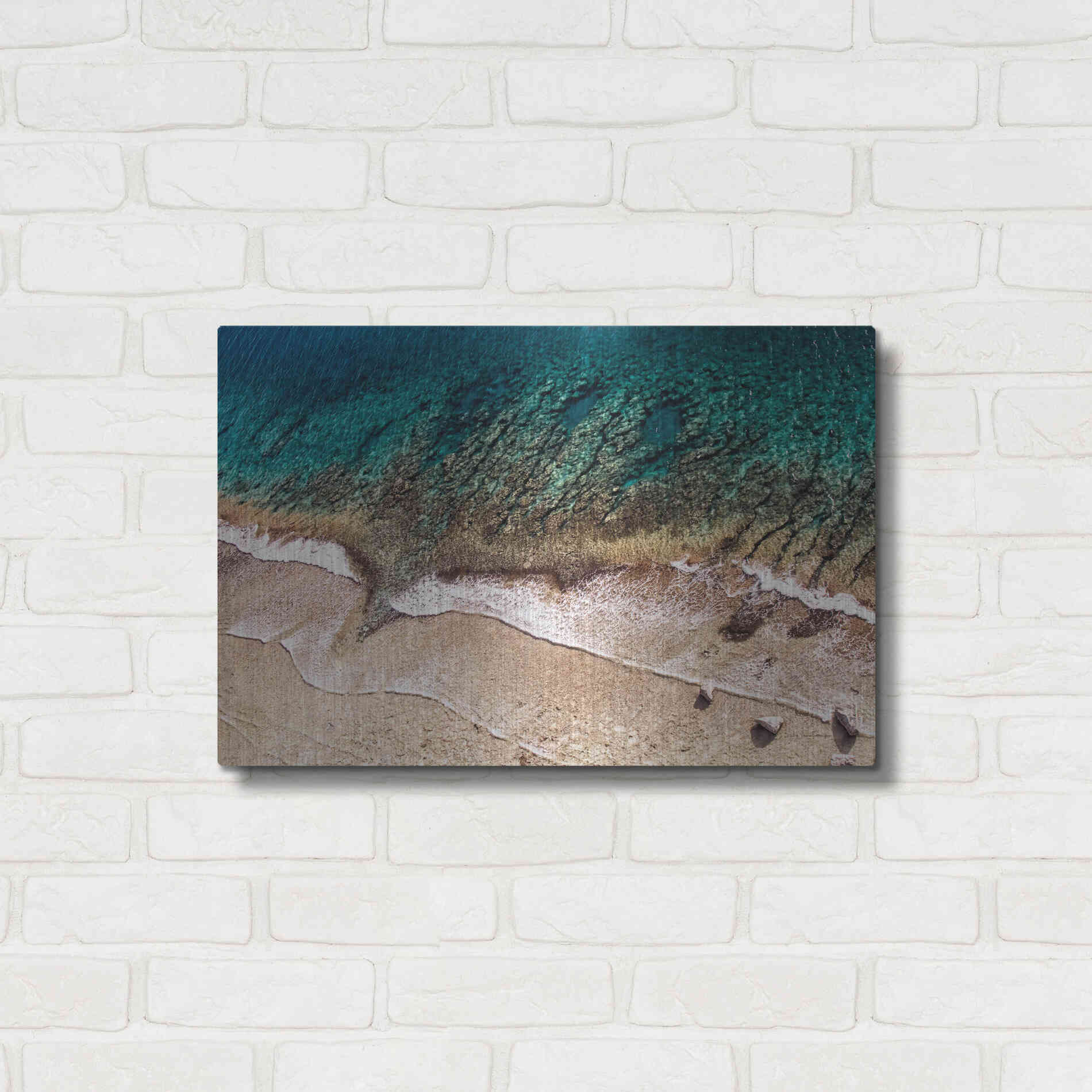 Luxe Metal Art 'Sand and Sea' by Debra Van Swearingen, Metal Wall Art,24x16