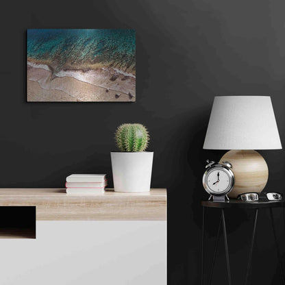 Luxe Metal Art 'Sand and Sea' by Debra Van Swearingen, Metal Wall Art,24x16