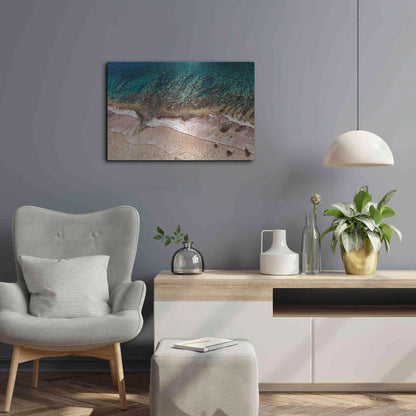 Luxe Metal Art 'Sand and Sea' by Debra Van Swearingen, Metal Wall Art,24x16