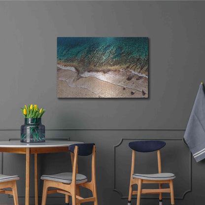 Luxe Metal Art 'Sand and Sea' by Debra Van Swearingen, Metal Wall Art,36x24