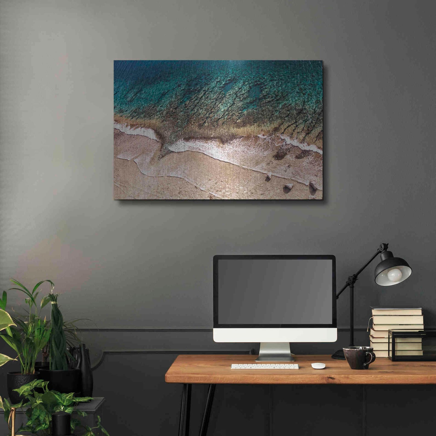 Luxe Metal Art 'Sand and Sea' by Debra Van Swearingen, Metal Wall Art,36x24