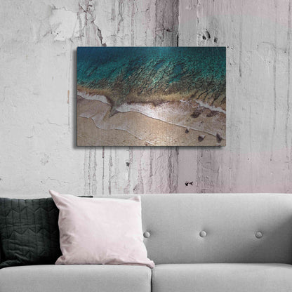 Luxe Metal Art 'Sand and Sea' by Debra Van Swearingen, Metal Wall Art,36x24