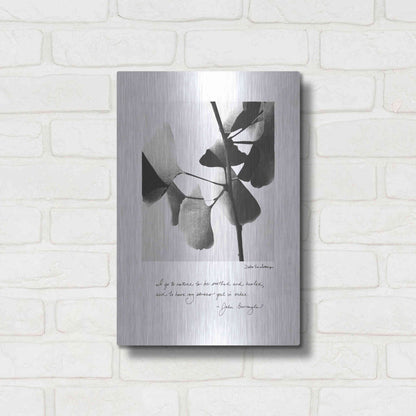 Luxe Metal Art 'Delicate Ginkgo v2' by Debra Van Swearingen, Metal Wall Art,12x16