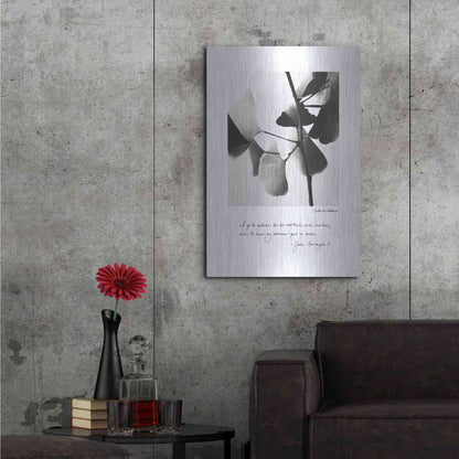 Luxe Metal Art 'Delicate Ginkgo v2' by Debra Van Swearingen, Metal Wall Art,24x36