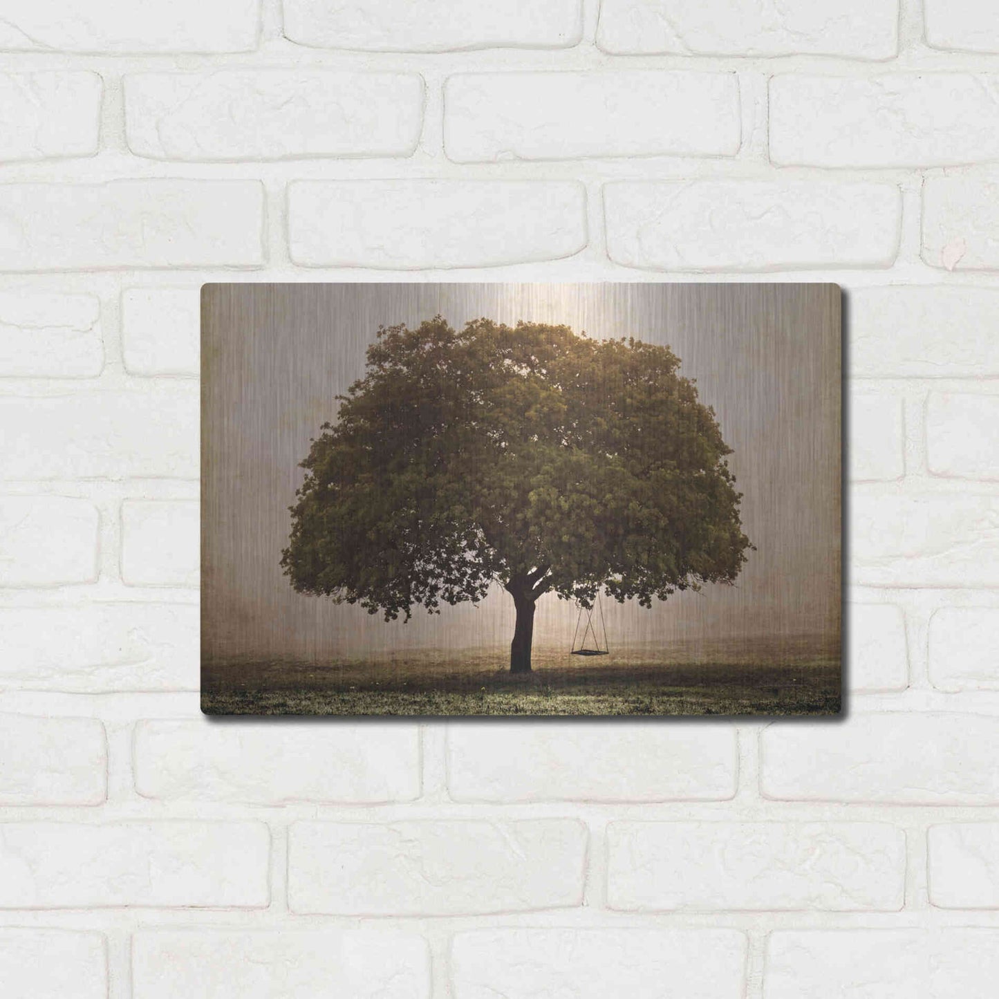 Luxe Metal Art 'The Hopeful Oak' by Debra Van Swearingen, Metal Wall Art,16x12