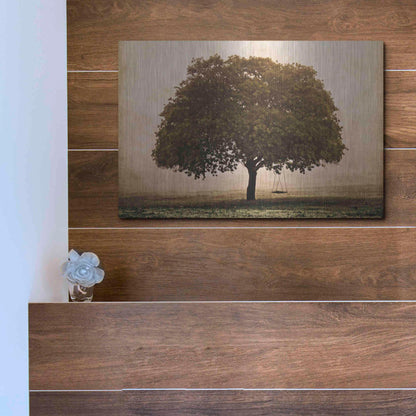 Luxe Metal Art 'The Hopeful Oak' by Debra Van Swearingen, Metal Wall Art,16x12