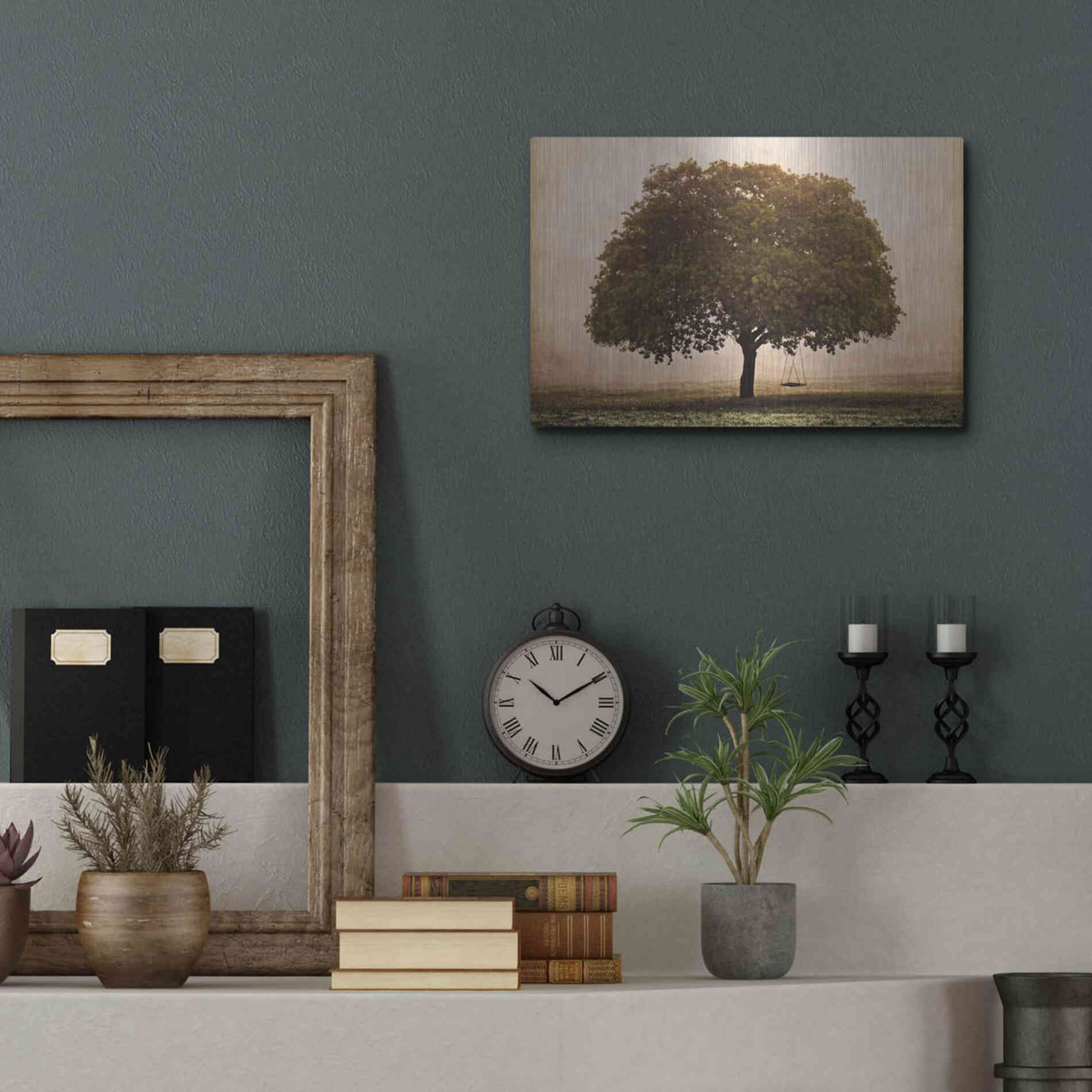 Luxe Metal Art 'The Hopeful Oak' by Debra Van Swearingen, Metal Wall Art,16x12